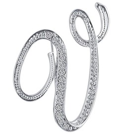 ANTOLL V Letter Pins and Brooches, Initial Brooch, Large Brooches for Women's Clothing, CC Brooch, Brooch Pins