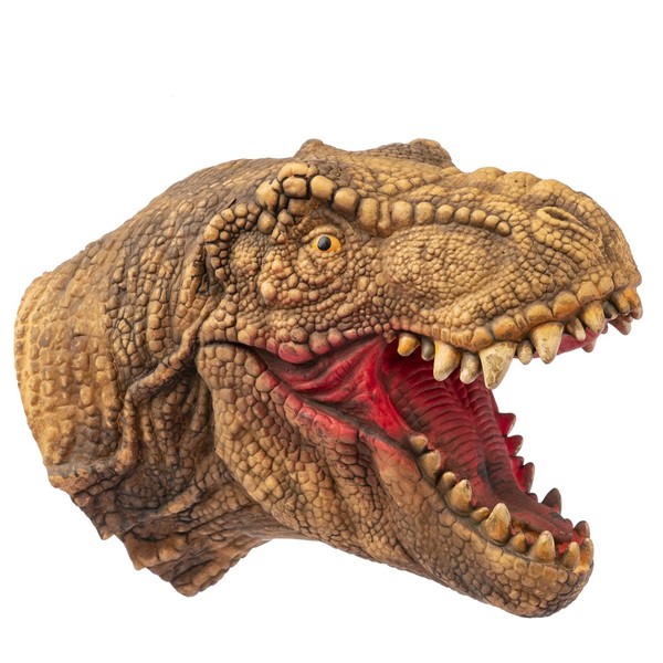 Yolococa Dinosaur Hand Puppet Toys T-rex Puppets Soft Rubber Realistic Raptor Dino Head Tyrannosaurus Rex for Kids,1 PCS