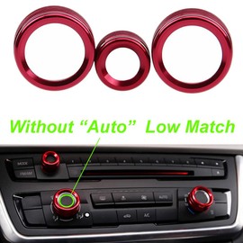 PolarLander 3Pcs/Lot Car Air Conditioning Rings Radio Volume Knob Ring Covers Decorative Circle Trim Low Match Red