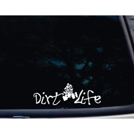 Dirt Life w Quad Image - 8 1/2" x 2 3/4" die Cut Vinyl Decal/Sticker for Windows, Cars, Trucks, Tool Boxes, laptops, MacBook - virtually Any Hard, Smooth Surface. Made in The USA!