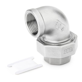 TAISHER 2PCS 304 Stainless Steel 90 Degree Elbow Union，3/8" NPT Female x 3/8" NPT Female Cast Pipe Fitting