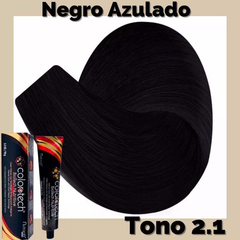 Nutrapel Color Tech Tinte Profesional Tono 2.1 Negro Azulado Tubo