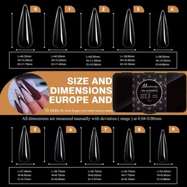 50pcs/box Transparent Seamless Fake Nail Soft Full Cover Trapezoidal Oval Almond Full Paste for Nail Decoration Tools