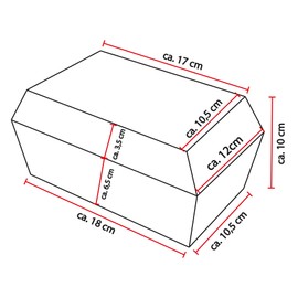 Bestlivings Pet Coffin, Animal Coffin in Various Sizes, Corrugated Cardboard (Biodegradable) - Printed Animal Coffin S - 200 x 125 x 95 mm - Design: Hearts