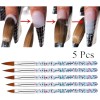 5 Pinceles Para Aplicacion Acrilico 3d Mano Alzada Uñas