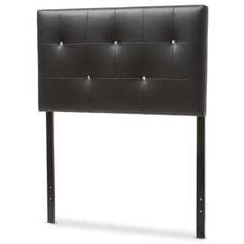 Baxton Studio Dalini Modern and Contemporary Black Faux Leather Upholstered Twin Size Headboard