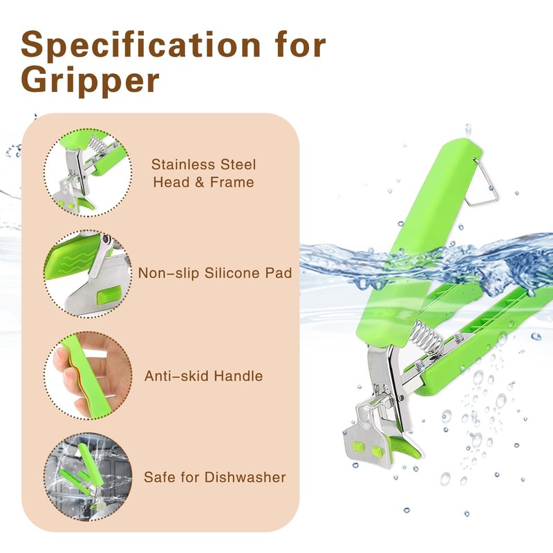 Bonison 3-Pack Hot Plate Grippers for Kitchen Use, Heat-Resistant with