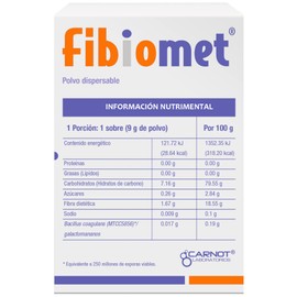 Fibiomet Probiótico y Prebiótico Sabor Naranja 10 sobres 9g