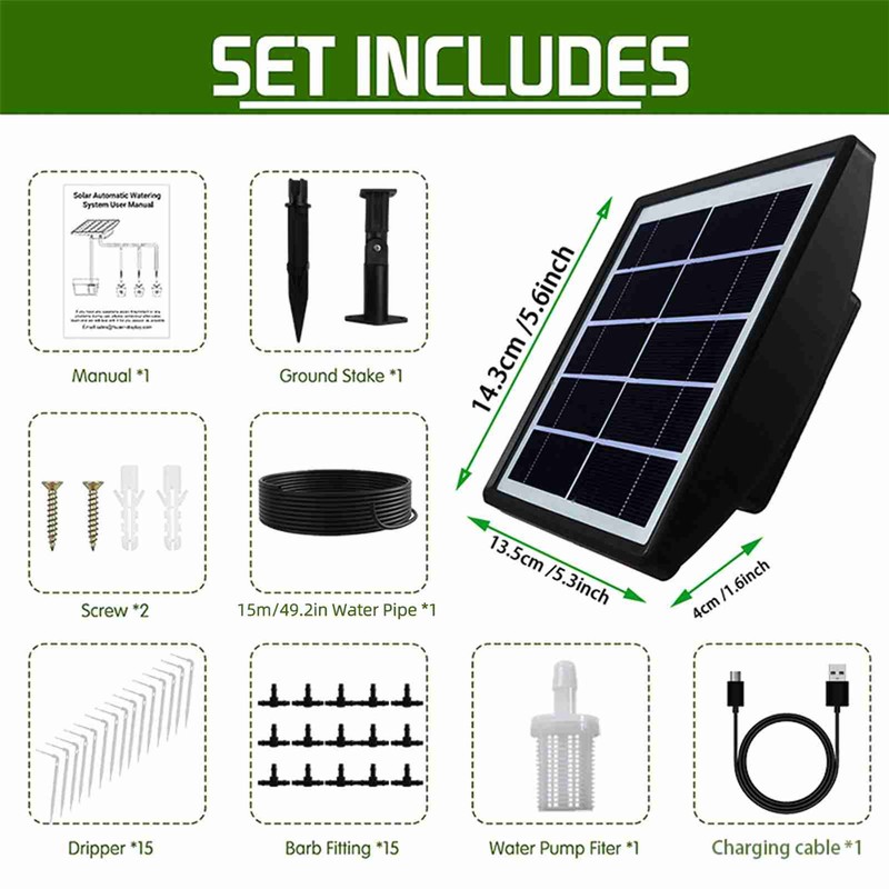 Solar Automatic Watering System IP67 Water Resistant Solar Automatic Drip