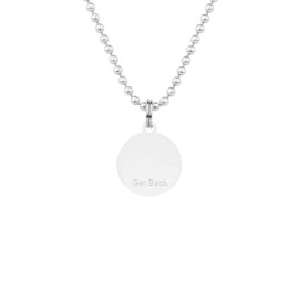 Get Back Necklaces St. Christopher Surf Necklace | Small, ½” Silver Plated Medallion, 18” Aluminum Ball Chain (Silver/Black)
