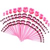 48 PCS Acrylic Gauge Kit Tapers Heart Tunnels Plug 14G-0000G
