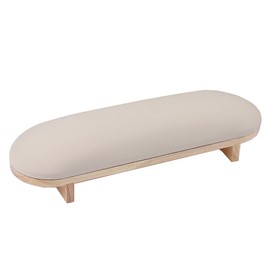TANG SONG 1 Pcs Sponge Manicure Hand Rest Pillow Wooden Nail Stand Hand Holder Nail Table Manicure Armrest Cushion (Cream Yellow)