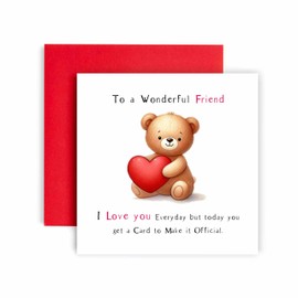 Huxters Cute Birthday Card for Friend Bestie Card for Friend Bear Heart I Love you Everyday Card to Prove it Card for Her Women Friend - 14.8cm (Friend)