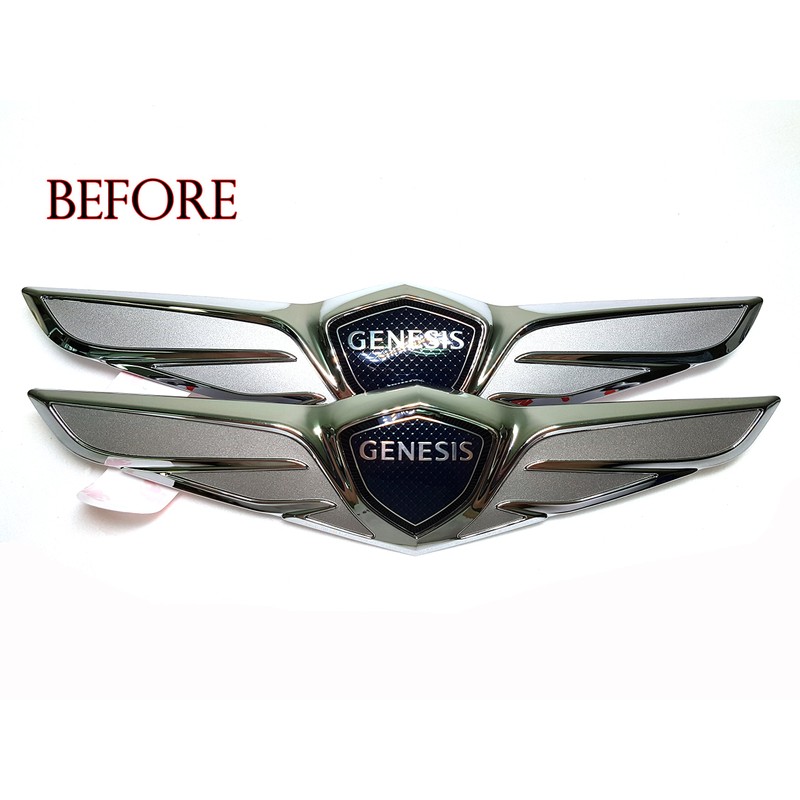 Hood Trunk Wing Emblem Carbon Sticker 2PC & Wing Metal