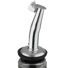 12 Stainless Steel Pour Spouts, Medium to High Free Flow Speed with Flip Top Lid, 20 mm Poly-Plastic Cork. Pourers are perfect for Household Oils, Wine and of course Liquor Pours.