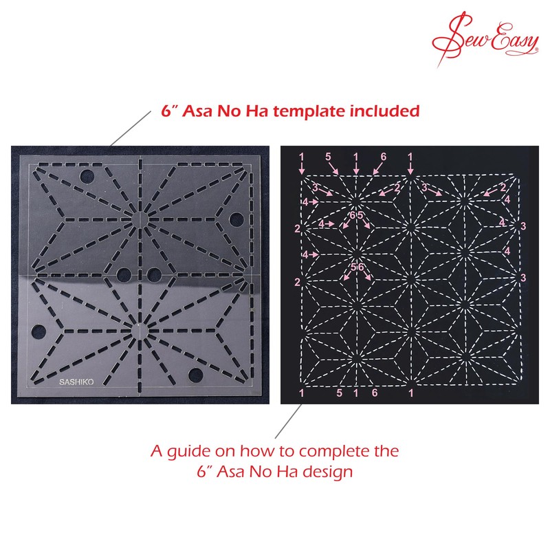 SASHIKO Template 6 in, Black