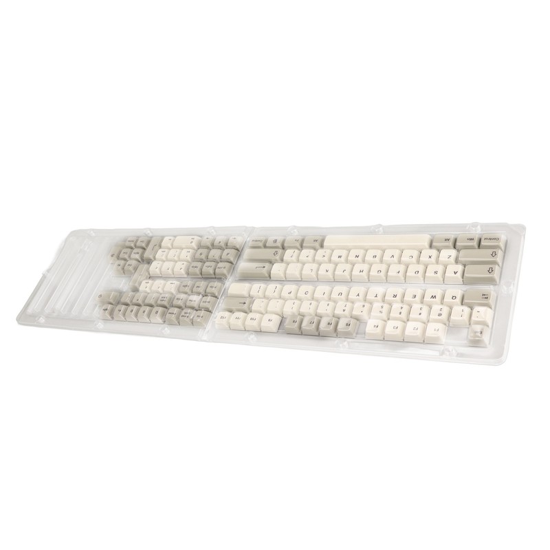 Keyboard Keycaps Retro Grey White 122 Keys PBT Theme Keycap