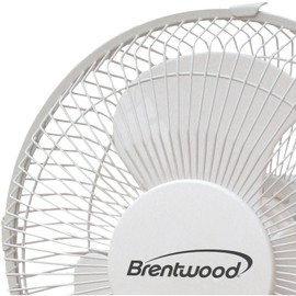 Brentwood Kool Zone F9DW 9" Oscillating Desk Fan, One Size, White