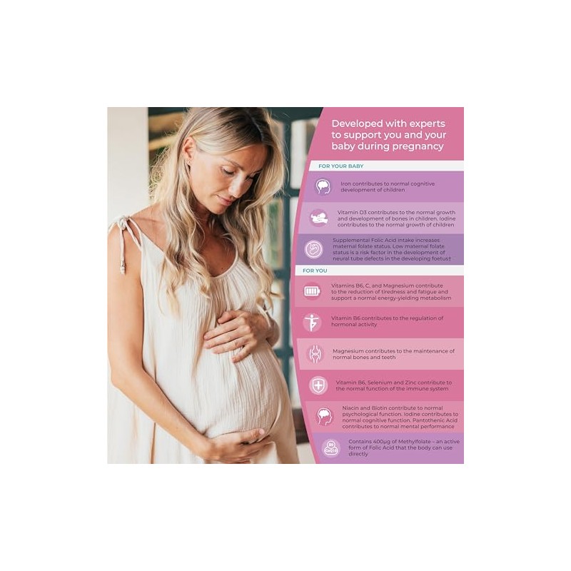 Health & Her Pregnancy Multivitamins for Women, Vegan, 90 Day