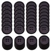 50 PCS Black Resin Buttons, Round Buttons 4 Hole Buttons