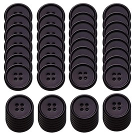 50 PCS Black Resin Buttons, Round Buttons 4 Hole Buttons 20mm Large Round Buttons Sewing Buttons Coat Making Buttons for Crafting, Sewing, Replacement, Knitting