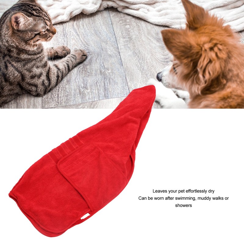 Pet Bathrobe Towel Soft Strong Absorbent Fast Drying Cat Dog