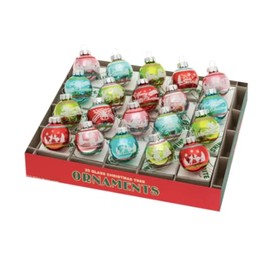 Shiny Brite Festive FETE 20 Count 1.25" Signature Flocked Rounds