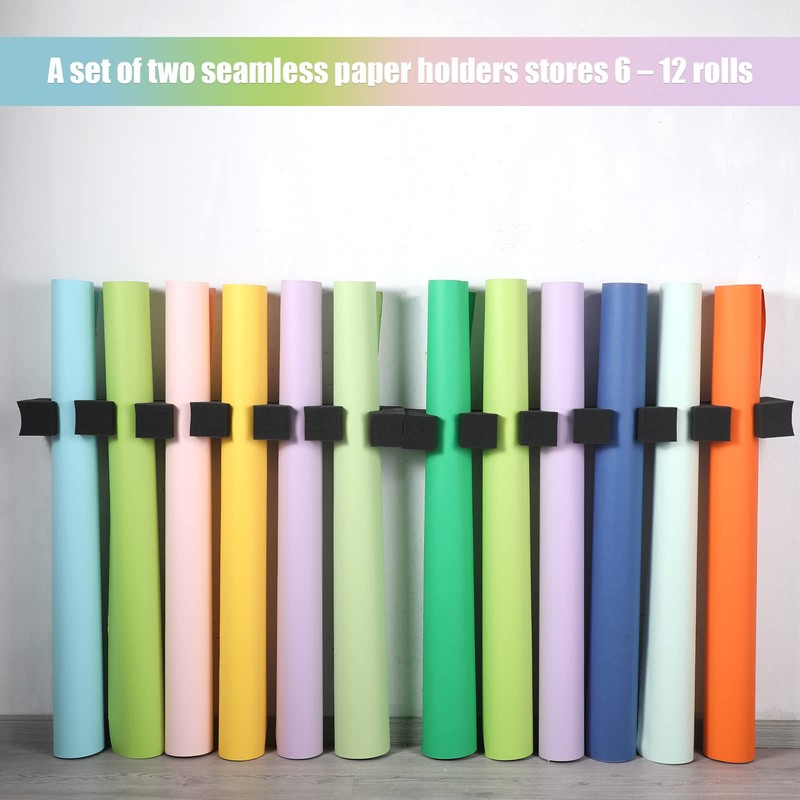 Colarr 2 Sets Seamless Paper Roll Storage Clip Photo Backdrop