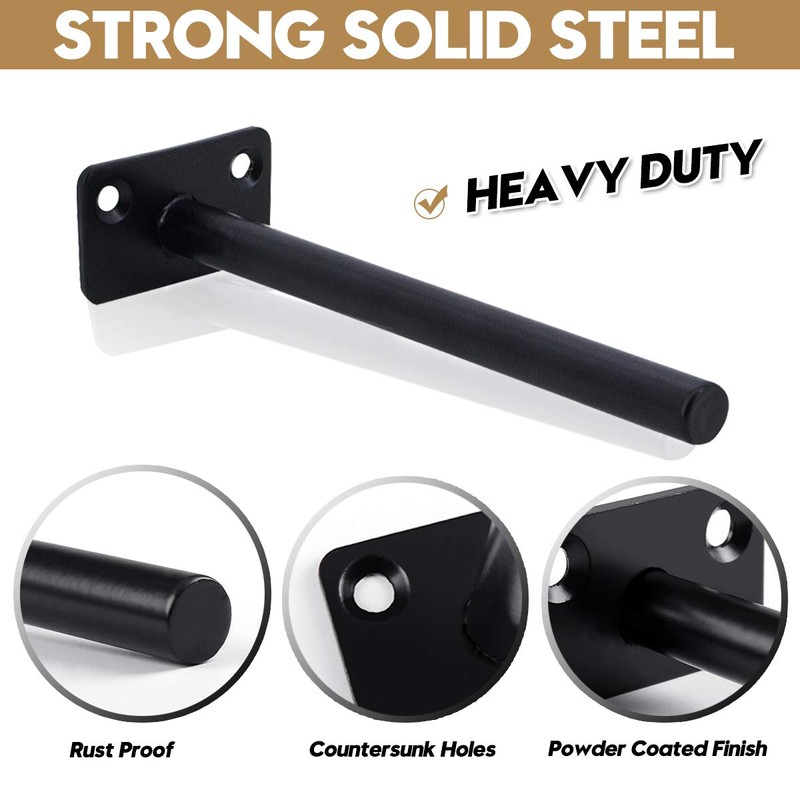 AddGrace 4 Pack Floating Shelf Brackets Solid Steel Heavy Duty