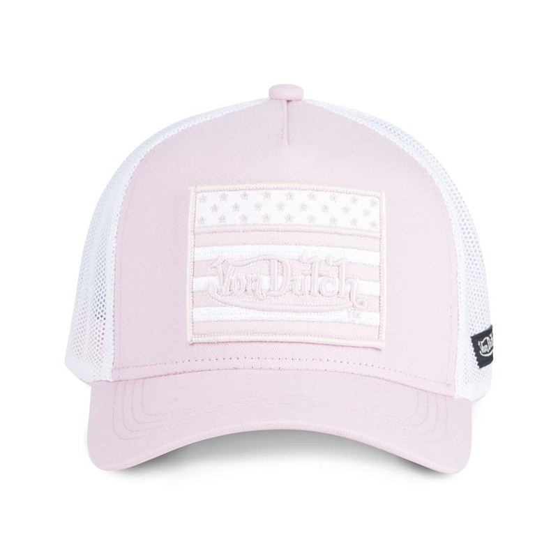 Von Dutch Cap Men's and Women's Trucker Flag, Pink PP