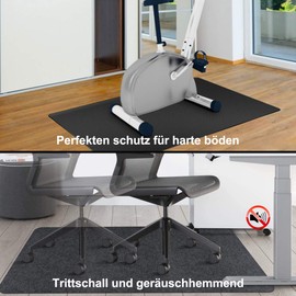 Floor Protection Mat, Office Chair Underlay, 90 x 120 cm, Hard Floor, Improved Version, Multi-Purpose Chair Rug for Home (Black, 120 x 90 cm)