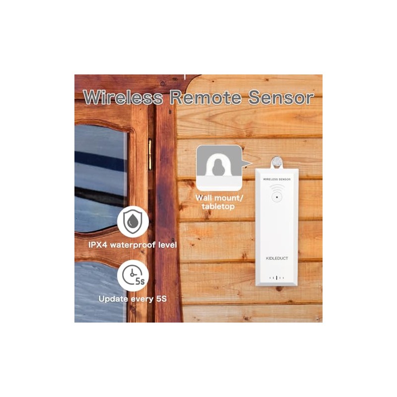 KIDLEDUCT Wireless Remote Sensor Indoor Outdoor for Model WS002/WS003