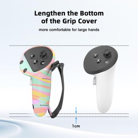 Tyasoleil VR Silicone Case for Meta Quest 3, Design Upgraded Accessories for Oculus Quest 3, Face Cover, Controller Grips, Shell Cover, Lens Cover, Disposable Eye Cover(Macaron)