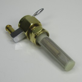 POLISHED BRASS 1975-2006 Harley 22mm HI-FLOW Petcock STRAIGHT "Downward" Fuel Outlet Valve - For 3/8" ID Fuel Hose - Replaces Pt # 62168-81 - Motorcycle Chopper Bobber