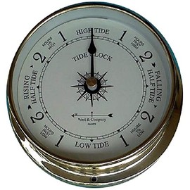 5 3/8" Raised Brass Tide Clock