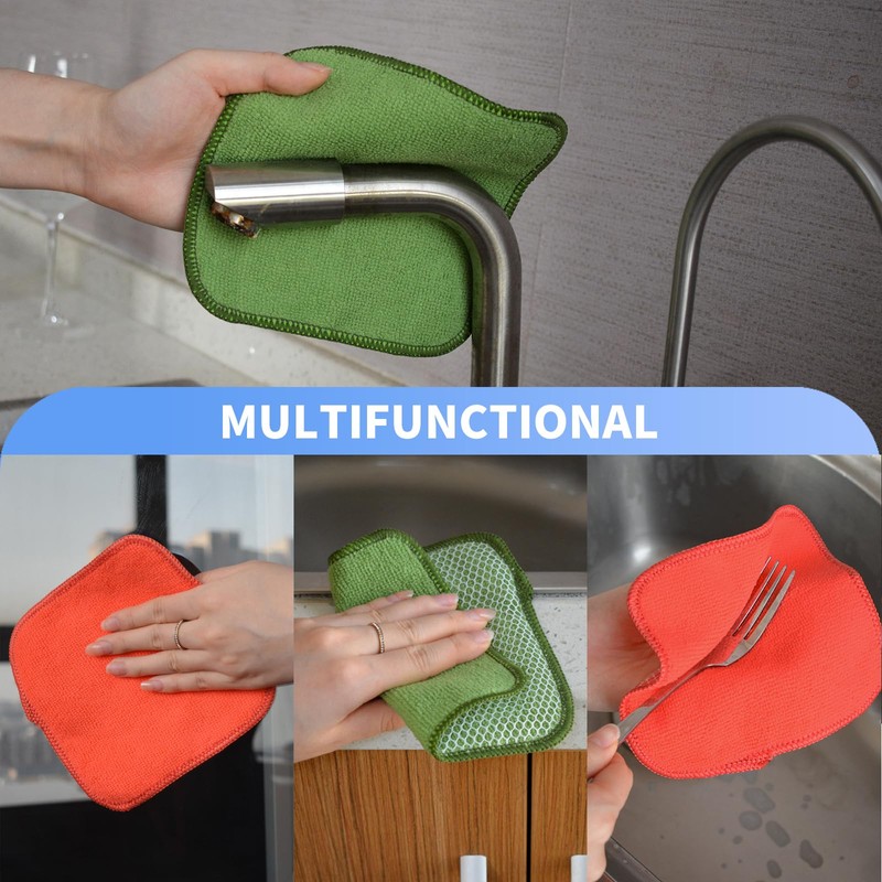KinHwa Kitchen Washcloths for Dishes Absorbent Microfiber Dish Cloths Quick
