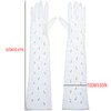 AWOCAN Women Sheer Long Gloves Pearl Mesh Tulle Sheer Gloves