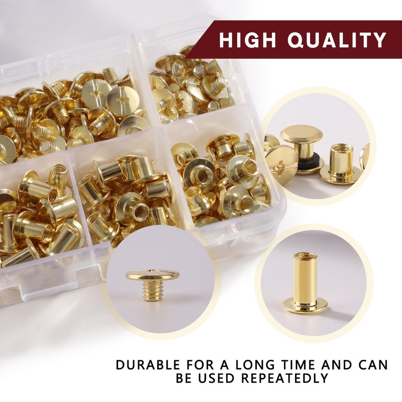 YIXISI 80 Set M5 x 4/6/8/10/12 mm Chicago Binding Screws