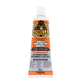 Gorilla Max Strength - calcomanía de construcción, pegamento transparente, tubo de compresión de 2.5 onzas (paquete de 1) - Relleno de huecos e impermeable