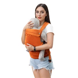·NEST BLANCHE· Baby Carrier for Newborn to Toddler, Cozy Baby Wrap Carrier 7-35 lbs, Ergonomic Backpack Design, Front and Back Facing Options, Orange
