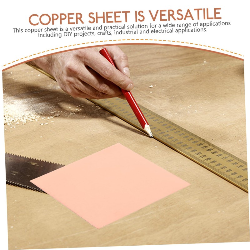 Hohopeti 1sheet Copper Plate for Jewelry Making Thick Copper Sheet