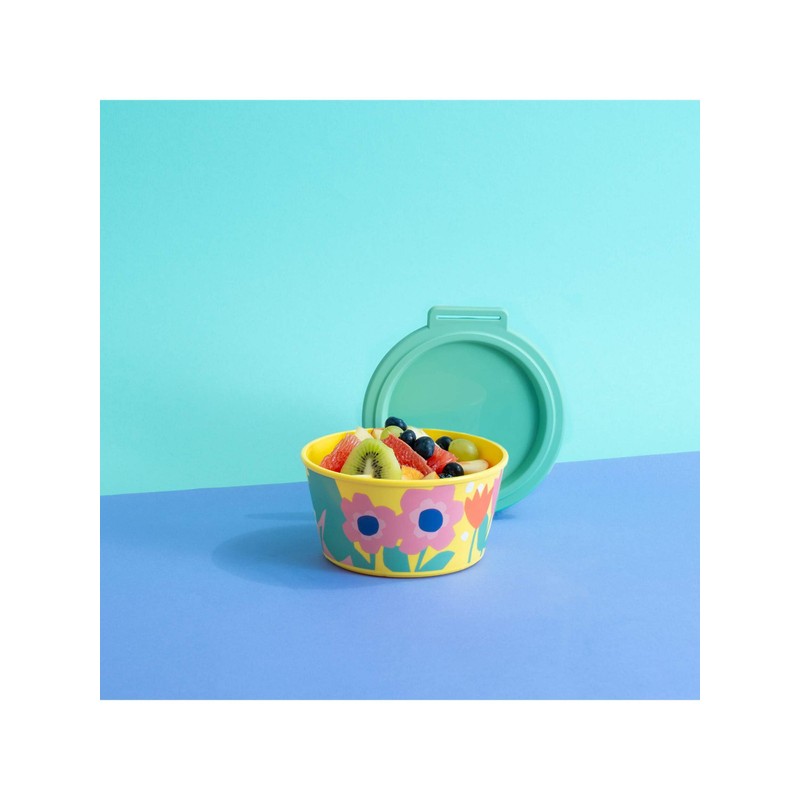 Koziol Bowl with Lid Nora Box 700 ml Blooms Multicoloured
