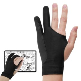 Artist Drawing Glove, 3 Layers 2 Finger Gloves, Gloves to Protect Against Dirt and Accidental Touch, for Paper Sketching/Pencil Painting/Graphic Tray/Tablet