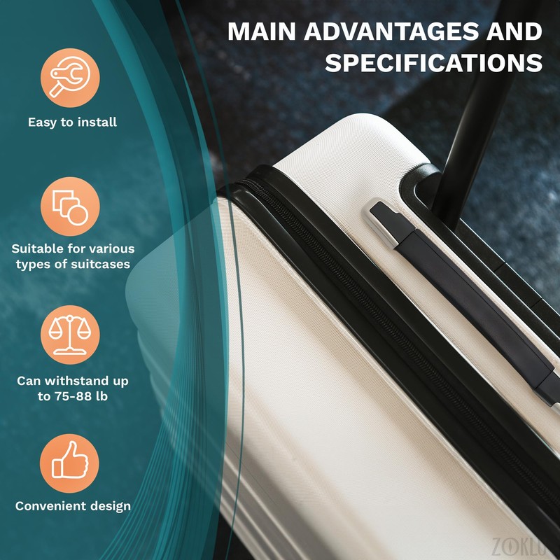 2 Pcs Luggage Handle Replacement - Suitcase Handle Replacement Luggage