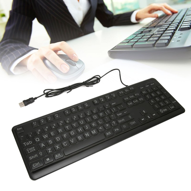 Large Print Keyboard Large Bold Letters 104 Keys Standard Full