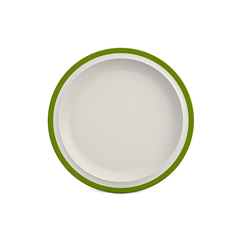 Ornamin Flat Plate Diameter 26 cm Green Melamine Edge (Model