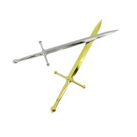 Aukousn, 2 Pack Vintage Sword Letter Opener Metal Paper Cutting Tool for Mail Envelope Gold Silver