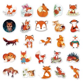 Foxes Stickers for Laptop (Pack of 50), Gift for Children, Teenagers, Adults, Boys, Fox Stickers, Waterproof Vinyl Stickers for Scrapbooking, Skateboard, Car, Luggage