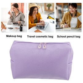 VOCOSTE Cosmetic Pouch Travel Cosmetic Bag Waterproof PU Leather Case for Women 1PC, purple