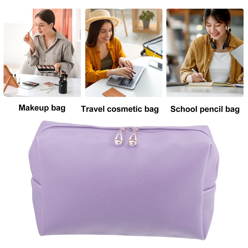 VOCOSTE Cosmetic Pouch Travel Cosmetic Bag Waterproof PU Leather Case